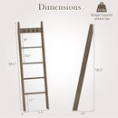 5-Tier Bamboo Ladder Bookshelf with 4 Removable Hooks-Brown by LJGDeals