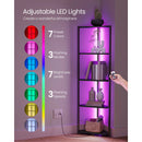 64" Corner Shelf Bookshelf with RGB LED Lights