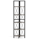 5-Tier Freestanding Corner Shelf 63 Inch Tall Storage Rack-Rustic Brown by DirectDeals