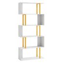 5-Tier/6-Tier Geometric Bookcase with Metal Frame and Anti-tipping Kits by LJGDeals