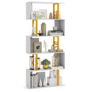 5-Tier/6-Tier Geometric Bookcase with Metal Frame and Anti-tipping Kits by LJGDeals
