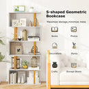 5-Tier/6-Tier Geometric Bookcase with Metal Frame and Anti-tipping Kits by LJGDeals