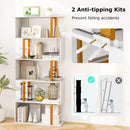 5-Tier/6-Tier Geometric Bookcase with Metal Frame and Anti-tipping Kits by LJGDeals