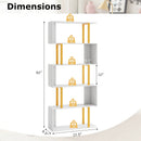 5-Tier/6-Tier Geometric Bookcase with Metal Frame and Anti-tipping Kits by LJGDeals