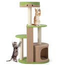 5-Tier Modern Cat Tree Tower for Indoor Cats with Sisal Scratching Posts-Green by LJGDeals