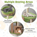 5-Tier Modern Cat Tree Tower for Indoor Cats with Sisal Scratching Posts-Green by LJGDeals