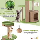 5-Tier Modern Cat Tree Tower for Indoor Cats with Sisal Scratching Posts-Green by LJGDeals