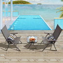 2 Pieces Patio Folding Dining Chairs Aluminium Adjustable Back-Gray by LJGDeals