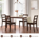 Set of 2 Wood Dining Chairs with Solid Rubber Wood Legs-Brown