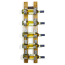 Whiskey & Wine Barrel Stave Wall Rack — 5-Bottle Display, Reclaimed Oak