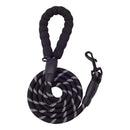 5 FT Thick Highly Reflective Dog Leash- Black