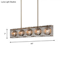 GobekUsa 5-Head Pendant Light - Modern Brass Island Lamp with Faceted Crystal Balls
