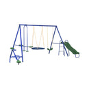 5-In-1 Heavy-Duty Outdoor A-Frame Swing Set With Saucer, Swing, Slide, Seesaw, Glider, And Swing Seat (SAK61472)