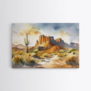 Beautiful Arizona Watercolor Landscape Painting Print, Wood Framed Art, Gift for him, painting, Prints, Abstract Wall Art