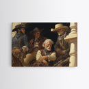 Old Timey Wild West Cowboy Oil Painting Print, Southwestern Western Room Decor, Cowboy Wall Art, Modern Eclectic Kitsch Home Decor