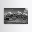 Old Barn Wall Art, Framed Canvas Print or Metal Art, Rustic Homestead Framed Canvas Art, Vintage Old Barn Black and White Wall Art