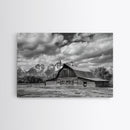 Old Barn Wall Art, Framed Canvas Print or Metal Art, Rustic Homestead Framed Canvas Art, Vintage Old Barn Black and White Wall Art