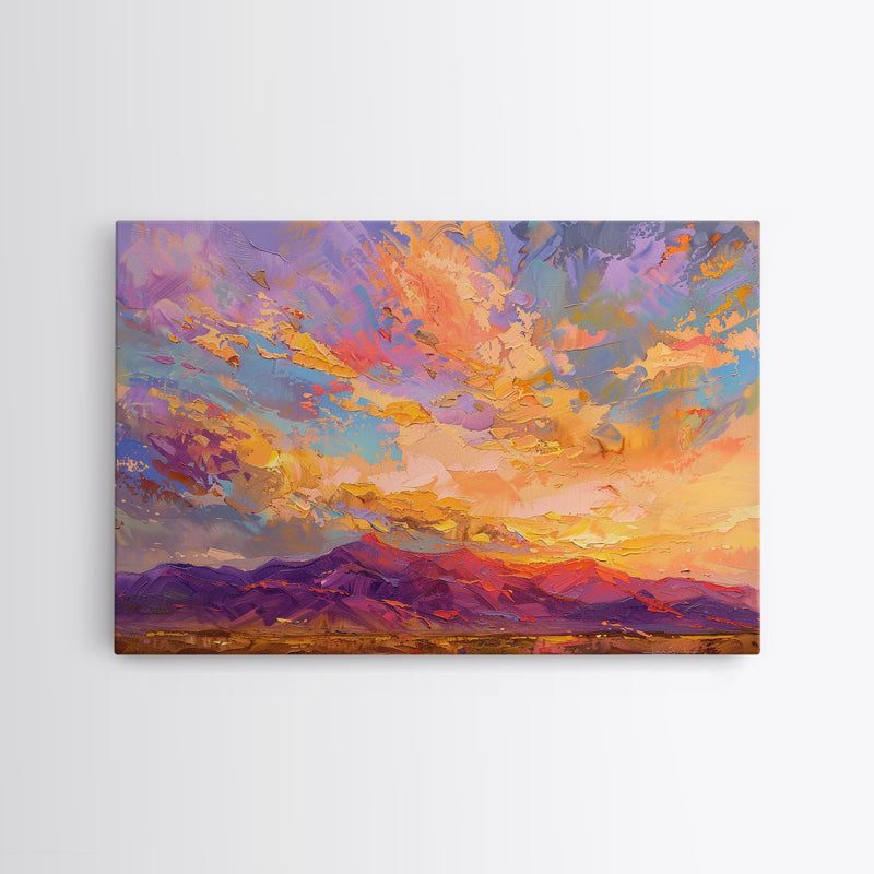 Arizona Desert Framed Art, Canvas Print, Canvas Art, Vintage Desert Decor, Pop Art, Mid Century Modern Style Home Decor, Wall Art