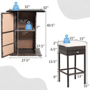 5 PCS Patio Rattan Bar Table Stool Set With Hidden Storage Shelf & Cushions (SAK14645)