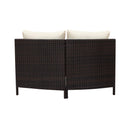 Alora Premium 5-Piece All-Weather Half-Moon Outdoor Rattan Wicker Patio Sectional Sofa Furniture Set With Tempered Glass Table (SAK32615)