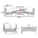 Alora Premium 5-Piece All-Weather Half-Moon Outdoor Rattan Wicker Patio Sectional Sofa Furniture Set With Tempered Glass Table (SAK32615)
