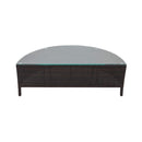 Alora Premium 5-Piece All-Weather Half-Moon Outdoor Rattan Wicker Patio Sectional Sofa Furniture Set With Tempered Glass Table (SAK32615)