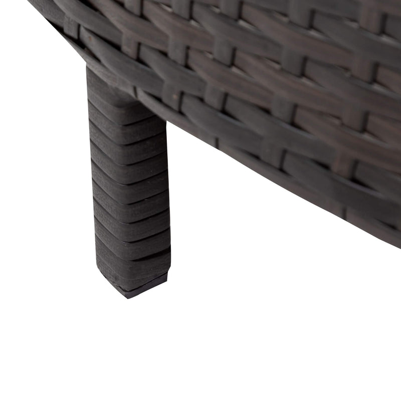 Alora Premium 5-Piece All-Weather Half-Moon Outdoor Rattan Wicker Patio Sectional Sofa Furniture Set With Tempered Glass Table (SAK32615)