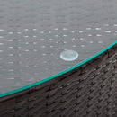 Alora Premium 5-Piece All-Weather Half-Moon Outdoor Rattan Wicker Patio Sectional Sofa Furniture Set With Tempered Glass Table (SAK32615)