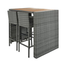 Alora 5-Piece Wicker Patio Bar Set With Cushions & Acacia Table (SAK26801) by SAKSBY WHOLESALE