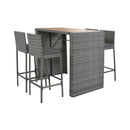 Alora 5-Piece Wicker Patio Bar Set With Cushions & Acacia Table (SAK26801) by SAKSBY WHOLESALE