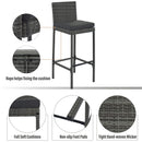 Alora 5-Piece Wicker Patio Bar Set With Cushions & Acacia Table (SAK26801) by SAKSBY WHOLESALE