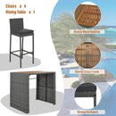 Alora 5-Piece Wicker Patio Bar Set With Cushions & Acacia Table (SAK26801) by SAKSBY WHOLESALE