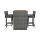Alora 5-Piece Wicker Patio Bar Set With Cushions & Acacia Table (SAK26801) by SAKSBY WHOLESALE