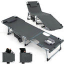 5-position Outdoor Folding Chaise Lounge Chair-Gray by DirectDeals