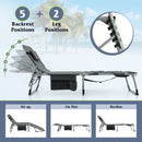 5-position Outdoor Folding Chaise Lounge Chair-Gray by DirectDeals