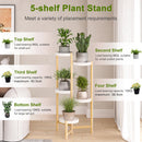 GobekUsa 5-Tier Bamboo Plant Stand for Indoor and Outdoor