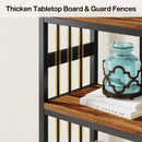 5-Tier Bookshelf, 74.8" Industrial Curved Wooden Bookcase