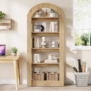 5-Tier Bookshelf, Wooden Bookcase Display Shelf with Arch-Shape