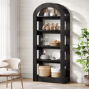 5-Tier Bookshelf, Wooden Bookcase Display Shelf with Arch-Shape