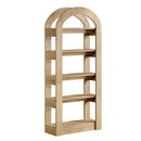 5-Tier Bookshelf, Wooden Bookcase Display Shelf with Arch-Shape
