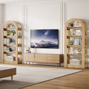 5-Tier Bookshelf, Wooden Bookcase Display Shelf with Arch-Shape