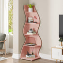 5-Tier Corner Shelf, Modern Wall Corner Bookshelf Bookcase