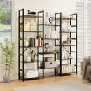 5-tier Triple Wide Heavy-duty Metal Frame Industrial Bookshelf-Rustic Brown by LJGDeals