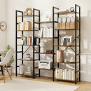 5-tier Triple Wide Heavy-duty Metal Frame Industrial Bookshelf-Rustic Brown by LJGDeals