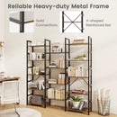 5-tier Triple Wide Heavy-duty Metal Frame Industrial Bookshelf-Rustic Brown by LJGDeals