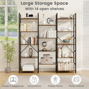 5-tier Triple Wide Heavy-duty Metal Frame Industrial Bookshelf-Rustic Brown by DirectDeals