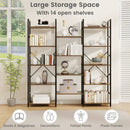 5-tier Triple Wide Heavy-duty Metal Frame Industrial Bookshelf-Rustic Brown by LJGDeals