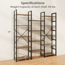 5-tier Triple Wide Heavy-duty Metal Frame Industrial Bookshelf-Rustic Brown by DirectDeals