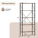 5-Tier Bookshelf with Open Shelves and Heavy Duty Metal Frame by LJGDeals