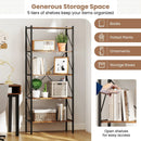 5-Tier Bookshelf with Open Shelves and Heavy Duty Metal Frame by LJGDeals